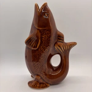 Boleslawiec Polnische Keramik Fischkrug Vase Krug Braun Vintage - Bild 1 von 12