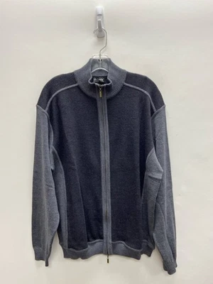 Suéter para hombre ST.CROIX talla XL negro gris bloque de color cremallera Foto 1 de 2