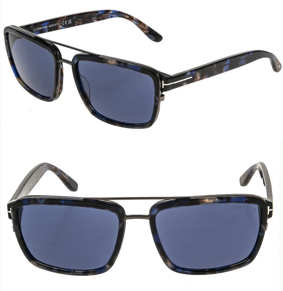 Tom Ford FT 0780 TF 780 Anders 55v Blue Havana/grey Blue 58mm Men