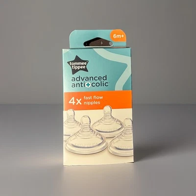 Pezones Tommee Tippee Flujo Rápido 6M+ 4 PACK Avanzados Anti Cólicos ¡Nuevos en Caja! Foto 1 de 4