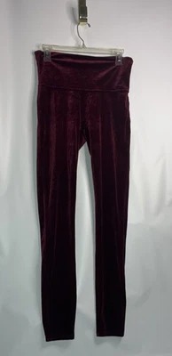 Spanx Calzas de Terciopelo Cintura Alta Para Mujer Grandes Borgoña Brillantes Elastizados Pantalones Foto 1 de 4