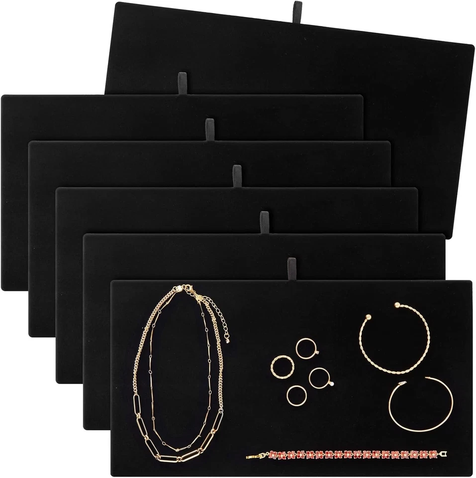 Juvale Black Velvet Jewelry Display Trays - 6-Pack 1 Count (Pack of 6) black