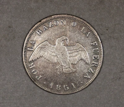 1861 Chile Silver 20 Centavos - Image 1 of 3