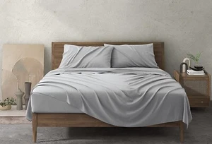 Cooling Bamboo Sheets Set 4 Piece Full Luxury Sheets with 16" deep Pocket Gray - Picture 1 of 8