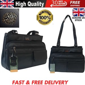NEW WOMEN'S GENUINE REAL LEATHER ORGANISER BAG MULTI POCKETS HANDBAG LT023 UK - Picture 1 of 9