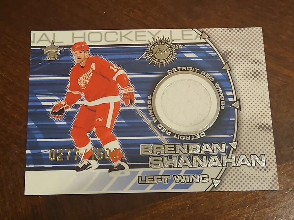 brendan shanahan chris chelios dual game used jersey relic card gu nhl /1500 - Image 1 of 2