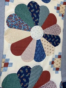 Vintage Springs Industries 43x45 Cotton Fabric Patchwork Flower Design Multicolo - Picture 1 of 6