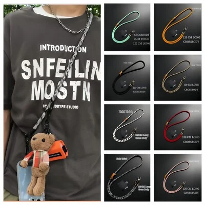 7 mm dickes Seil Handyband Umhängeband Crossbody 120 cm 15 Farben UK POST - Bild 1 von 4