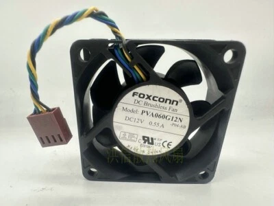 1 PCS   Foxconn Fan PVA060G12N  DC12V 0.55A 6025 6CM 4 wire cooling fan - Image 1 of 4