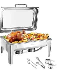 Ensemble buffet de plats à frotter 9,5QT, plats à frotter rectangulaires pour buffet (B143) - Photo 1/8