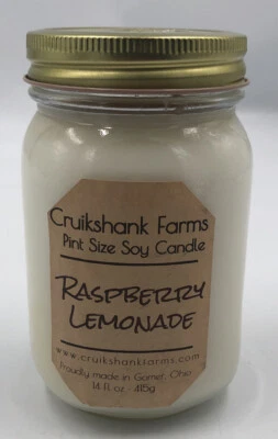 14 OZ Ball Jar Soy Candle Cruikshank Farms Raspberry Lemonade - Image 1 of 4