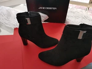 Jane Debster Black Suede Ankle Boots 'Premier' 7 1/2 NEW RRP$259 - Picture 1 of 14