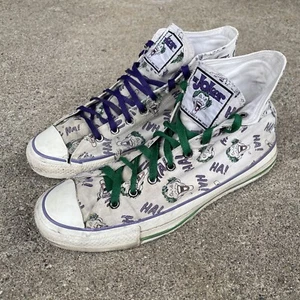 Vintage 80s Converse JOKER Mens Size 11 Shoes USA Made DC Comics Batman High Top - Picture 1 of 16