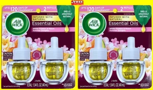 Air Wick White Flowers & Melon Essential Oils Refill 2pk each Lot of 2=4 Refills - Picture 1 of 2