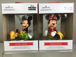 NIB. Hallmark Disney Mickey Mouse & Minnie Mouse Christmas Tree Ornaments - Picture 1 of 3