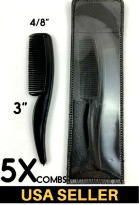 Scalpmaster #SC-9023 Mustache Eyebrow tiny Comb 3" LONG AND 4/8" TALL 5 comb Set - Image 1 of 4