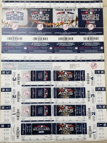 Lot of 100 2018 NEW YORK YANKEES PLAYOFF TICKET STRIPS STUB Cover