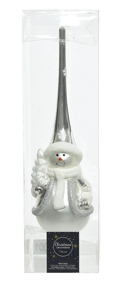 Christbaumspitze Glas 28cm mit Figur Motiv Tannenbaumspitze Weihnachtsbaumspitze - Bild 1 von 1
