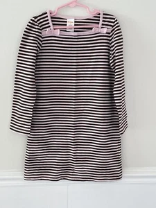 Gymboree Girls Pink/Brown Striped 3/4 Sleeve Cotton Dress Size 6 - Picture 1 of 7
