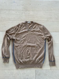 Versace Collection Men’s   V Neck Pullover Sweater Beige Merino Wool - Size XL - Picture 1 of 6