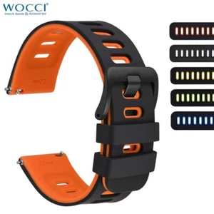 Correas de reloj de silicona WOCCI 18 mm 20 mm 22 mm pulsera para hombres damas azul verde - Imagen 1 de 52