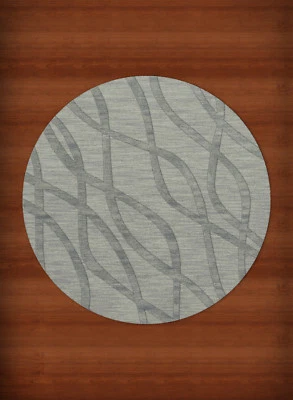 Blue Swirls Waves Lines Stripes Transitional Area Rug Abstract DV10 - Image 1 of 2