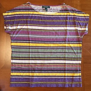 Lauren Ralph Lauren Petite Shirt Women’s Petite Large Multicolor Top Shirt - Picture 1 of 3