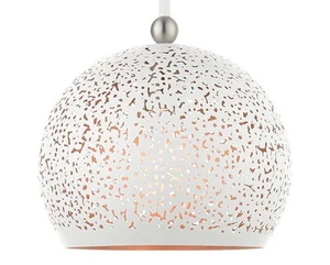Livex Lighting 49181 Charlton 1 Light 10"W Mini Pendant - White with Brushed - Picture 1 of 7