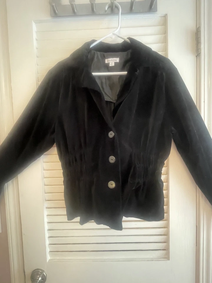 Chaqueta Blazer Mujer Terciopelo Negro Joan Rivers Botones Ajustados XL~GRAN REGALO DE NAVIDAD Foto 1 de 4