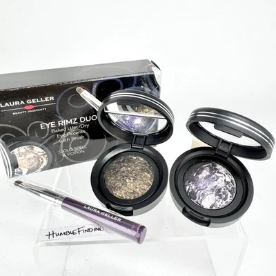 Laura Geller Eye Rimz Gift Set GOLD SPELL - POTION & Makeup Brush 3pc Boxed Duo - Image 1 of 4