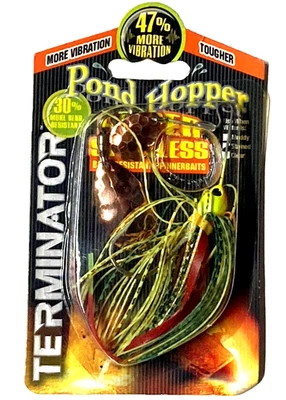 TERMINATOR Super Stainless 1/8oz RARE Pond Hopper Copper Nose Spinnerbait - Image 1 of 4