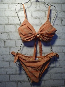 196 $ Robin Piccone Bikini-Set koralle orange creme Isla seitlich zum Binden Small NEU R649 - Bild 1 von 5