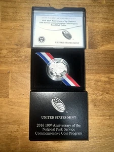 2016 S 100th Anniversary National Park Service Proof Half Dollar OGP & COA - Picture 1 of 1