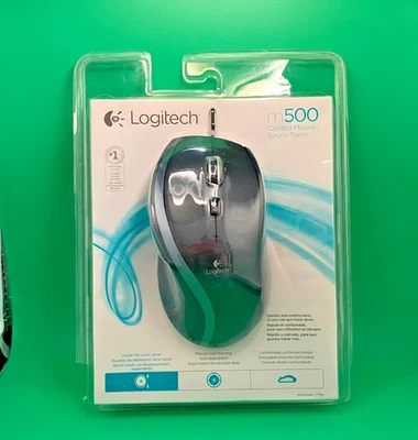 Logitech M500 Corded Standard 7-Button Mouse  - Black *Brand New In Package* - Image 1 of 3
