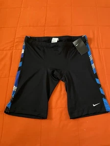 NIKE Shorts Swimmers Men's Immiscible Jammer Royal Blue Black Turquoise Size 38 - Picture 1 of 6