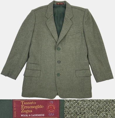 Ermenegildo Zegna Sport Coat Men 40S Green Gray Wool & Cashmere Blazer Italy - Image 1 of 4