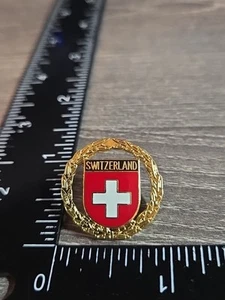 Switzerland Flag Shield Shaped Lapel Pin w/ Cross Me - Picture 1 of 2