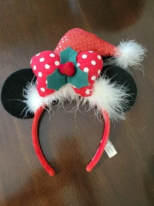 Chapeau Père Noël Disney Parks World Mickey Minnie Mouse oreilles bandeau origine Noël - Photo 1/4