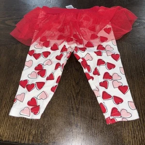 Infant Girls Heart Tulle Tutu Leggings Size 9 Months NWOT A17 - Picture 1 of 3