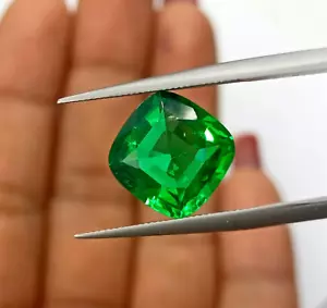 Transparent Imitation Emerald Cushion Cut Top Luster Lab Created 4.08 Ct - Picture 1 of 9