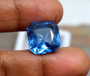 Certified Aquamarine Blue Amazing Cut & Quality Aquamarine AAA Radiant Cut 18Ct - Imagen 1 de 5