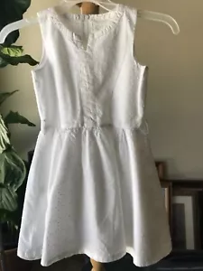 Little Girl's Crazy 8 White 100% Cotton Size 5 Lined Sleeveless Dress - Picture 1 of 10