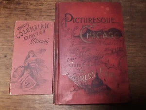 1893 World's Fair Columbian Expo Chicago Fold Out Booklet & HC Picturesque Guide - Bild 1 von 24