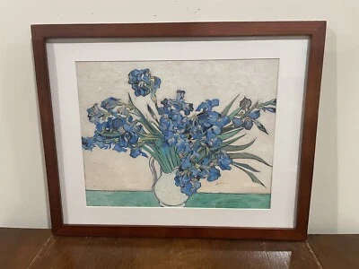 Arte de pared floral con flores de ramo de iris con impresión enmarcada de lirios Vincent Van Gogh 15x12 Foto 1 de 3