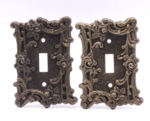 Lot 2 Vintage 1967 American Tack & Howe Single Light Switch Cover Plate Rose 60T - Picture 1 of 15
