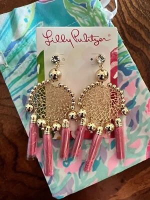 Lilly Pulitzer Sea Dreamer- Drop Earrings- Aura Pink NWT Retails $58 - Image 1 of 4