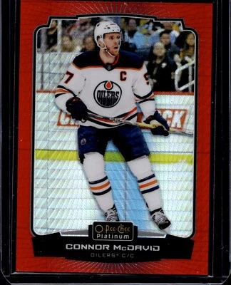 2022-23 O-Pee-Chee Platinum Connor McDavid OILERS #97 Red Prism /199 - Image 1 of 2