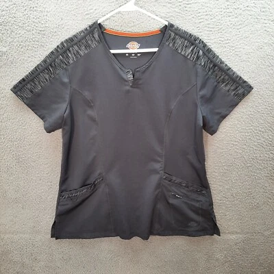 Dickies Scrub Top Womens Large Gray Smock Nurse Medical Dental Veterinarian - Image 1 of 4