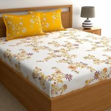 Double Bedsheets with 2 Pillow Covers 100% Cotton Floral Pattern Of 140 TC 