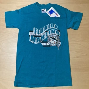 Vintage Florida Marlins Trench Kids T Shirt Medium 10-12 90s 1991 Miami NWT New - Picture 1 of 9